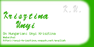 krisztina unyi business card